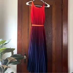 Chicwish Splendor of the Sunset Ombre Pleated Maxi Dress